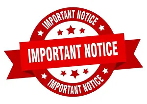 Origami Prints: important notice ribbon. important notice round red sign. important notice