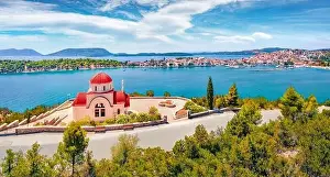 Dreamland Prints: Impressive summer cityscape of Ermioni port and Greek Orthodox church St