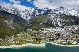 The Improbable aerial landscape of village Molveno