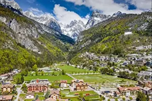The Improbable aerial landscape of village Molveno