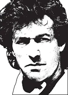Hair Style Prints: Imran Khan black and white sketch vector drawing