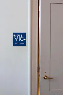 Sanitary Prints: Inclusive sign at the entrance of a restroom