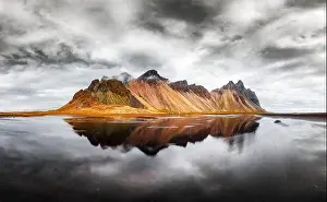Island Shore Prints: Incredible landscape of the famous Stokksnes mountains on Vestrahorn cape