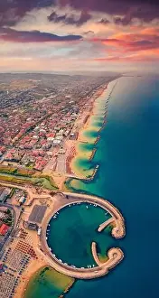 Dreamland Prints: Incredible morning view from flying drone of Francavilla al Mare port