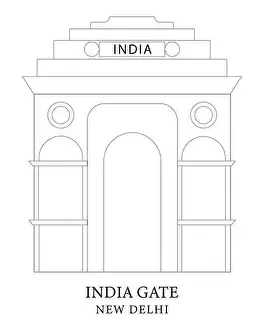 Gateway Prints: India gate vector illustration