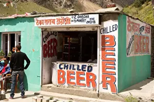 Highways Prints: India, Himachal Pradesh, Lahaul and Spiti, Darcha, Chilled Beer shop