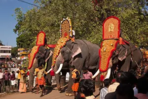 Kerala Prints: India, Kerala, Adoor, Sree Parthasarathy temple