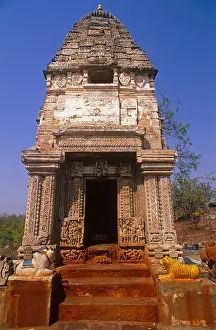 Madhya Pradesh Prints: India, Madhya Pradesh, Umaria. Ancient and remote temples and shrines of Madhya Pradesh in the heart of India