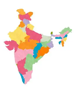 Colorful Background Prints: India map in watercolors