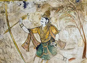 Tamil Nadu Prints: India/Sri Lanka: Mural of Rajaraja Chola I (r)