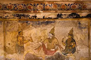 India Tamil Nadu Thanjavur Brihasdishwara temple Sivalingam cloister fresco