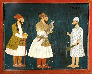 South Asian Prints: India: The young Guru Nanak Dev (15 April 1469 - 22 September 1539) approached by a prince and a courtier