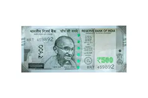Indian 500 currency note rupee Mahatma Gandhi