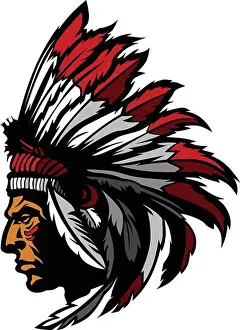 Indian Chief Mascot Head Vector Graphic