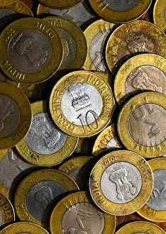 Denominations Prints: Indian coins images. Coins in India are presently being issued in denominations of one rupee