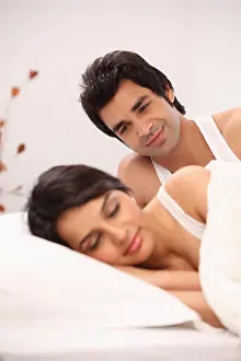 Bedding Prints: Indian couple in the bed