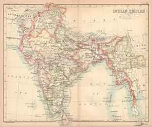 Walker Prints: Indian Empire. British India. Burma. BARTHOLOMEW 1888 old antique map chart