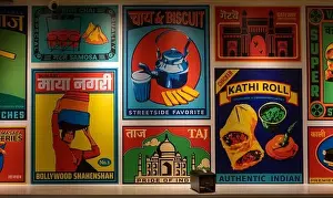Indian food signs in Chelsea market food area in Manhattan New York City