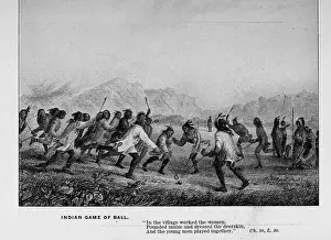 Poetic Prints: Indian Game of Ball from the book The Song of Hiawatha by Longfellow