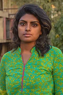 Stylist Prints: A indian girl poses for portfolio shoot at outside of studio