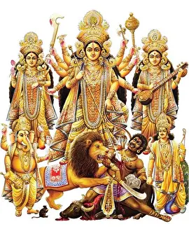Indian Goddess Durga Digital Painings from printing house