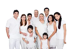 Self Assured Prints: indian group Joint Family standing enjoy