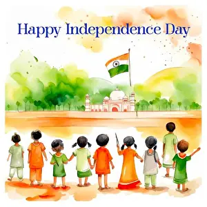 Harmony Prints: Indian Independence Day Celebration watercolor vector