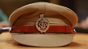 Police Station Prints: Indian Police Hat on the Table