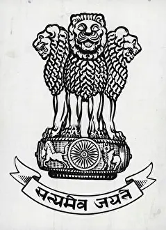 White Coat Prints: Indian Seal Facsimile of the Government of India's State Emblem