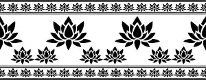 Arabesque Prints: Indian Traditional Saree border design concept with floral art isolated on white background is in Seamless pattern