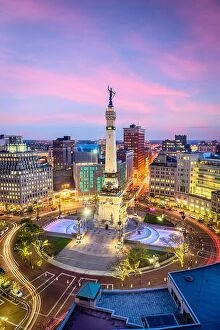 Images Dated 9th November 2017: Indianapolis, Indiana, USA skyline over Monument Circle