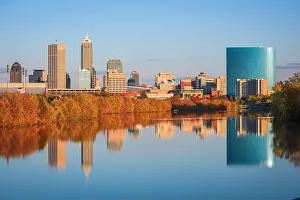 Indianapolis, Indiana, USA skyline on the White River in the afternoon