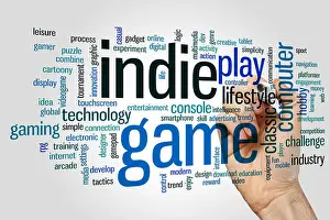 Gamer Prints: Indie game concept word cloud background