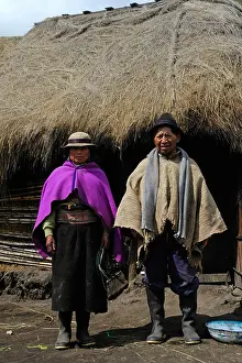 Green Grey Prints: Indigenous couple in Pulingue San Pablo, Pulingue San Pablo, Chimborazo Province, Ecuador