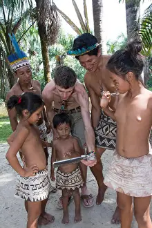 Elementary Prints: Indiginous Bora villagers at Kapitari village, near Manacamiri, Amazon River, Peru