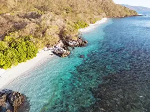 Alor Island Prints: Indonesia Alor - Drone view Nuhakepa Island coast line
