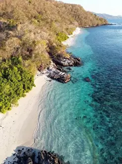 Indonesia Alor - Drone view Nuhakepa Island coast line