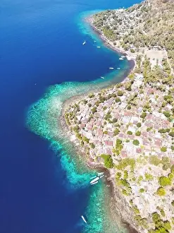 Alor Island Prints: Indonesia Alor - Drone view Pura Island coast line