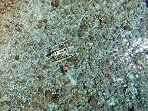 Pura Prints: Indonesia Alor - Drone view Pura Island Sea nomads - Bajau - Fishing