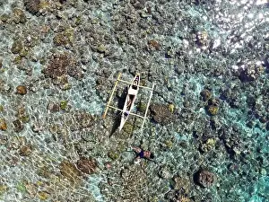 Pura Prints: Indonesia Alor - Drone view Pura Island Sea nomads - Bajau - Fishing