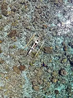 Pura Prints: Indonesia Alor - Drone view Pura Island Sea nomads - Bajau - Fishing