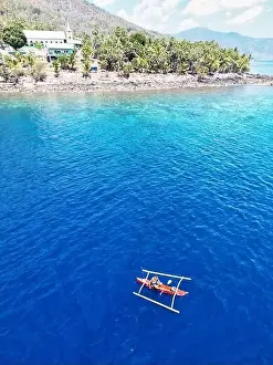 Pura Prints: Indonesia Alor - Drone view Pura Island Sea nomads - Bajau - Fishing