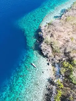 Ternate Prints: Indonesia Alor - Drone view Ternate Island coast line