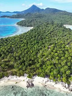 Indonesia Anambas Islands - Drone view along Telaga Island
