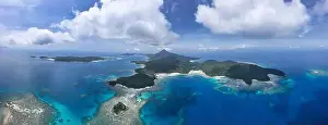 Indonesia Anambas Islands - Drone view Telaga Island coast line