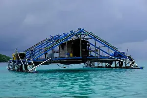 Indonesia Anambas Islands - Telaga Island Bagan perahu - boat to lift nets