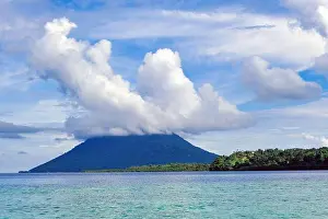Beach Scene Prints: Indonesia Bunaken - View to Bunaken and Manadotua Island