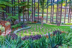 Spring Season Prints: Indoor garden in the Sibley Horticultural Center at Callaway Gardens in Pine Mountain
