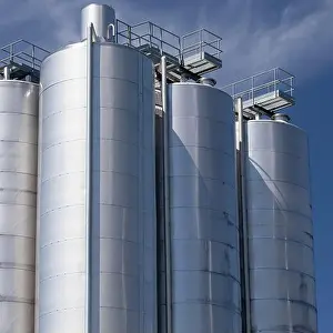 Tanks Prints: Industrial stainless steel storage tanks. Ontario Canada