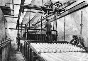 Technics Prints: industry, ice, production of crystal ice